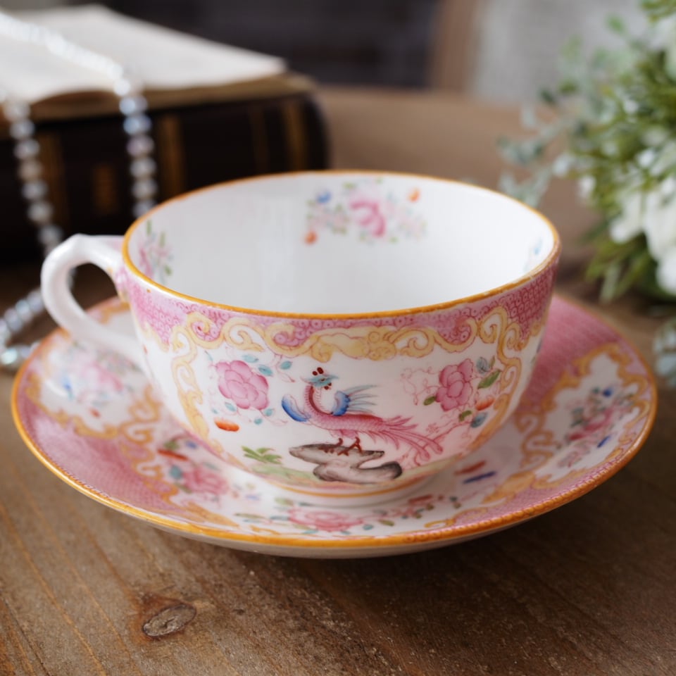 ミントン コールポート コープランド アンティーク 花柄 プレート ピンク 皿 英国ミントン コカトリス ピンク ティーカップ＆ソーサー | antique