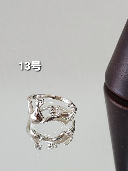 ネコリング 925silver 13号 ハンドメイドアクセサリー