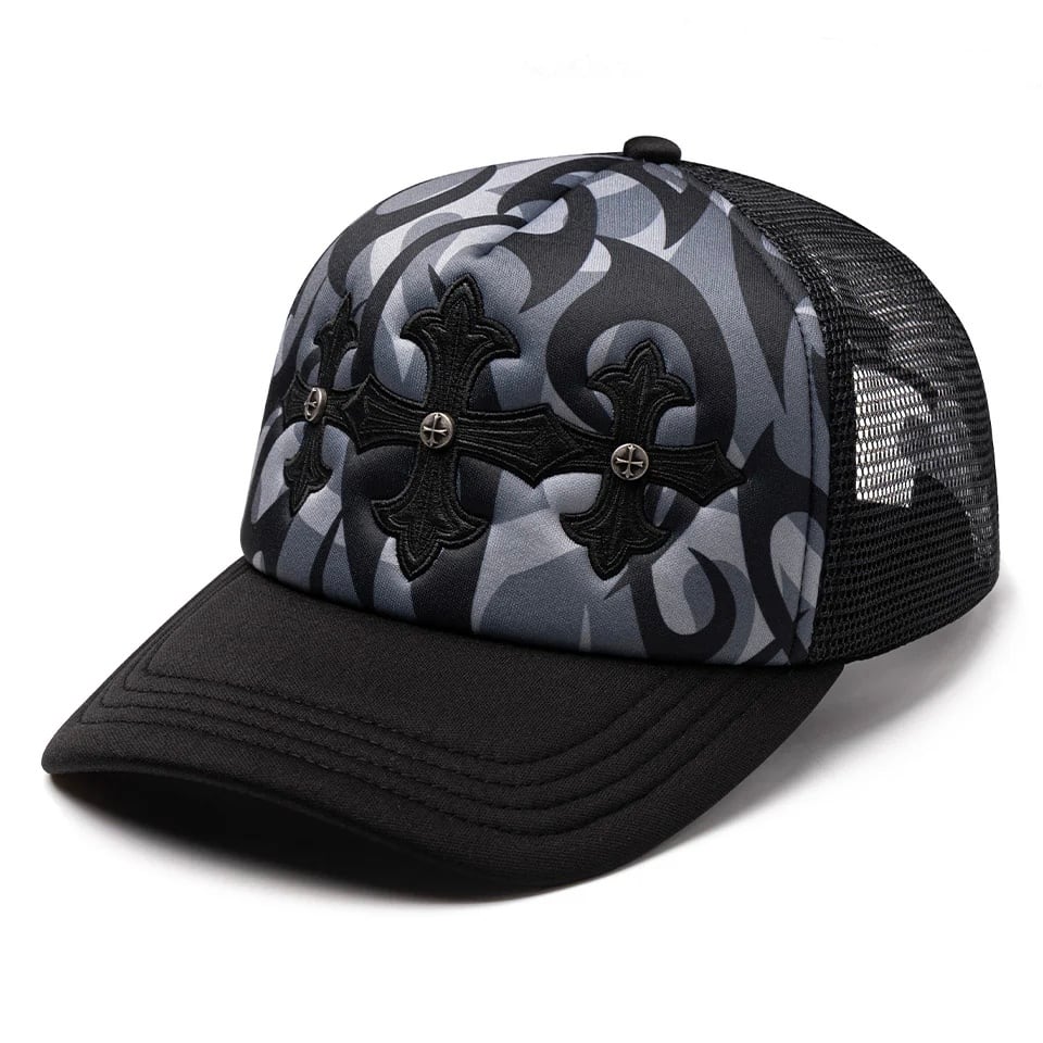 【supplier】Tribal Camo Cross Leather Patch Mesh Cap【サプライヤー】
