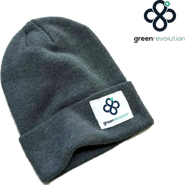 1点物◇Green Revolutionビーニー灰色ニット帽ニットキャップ古着