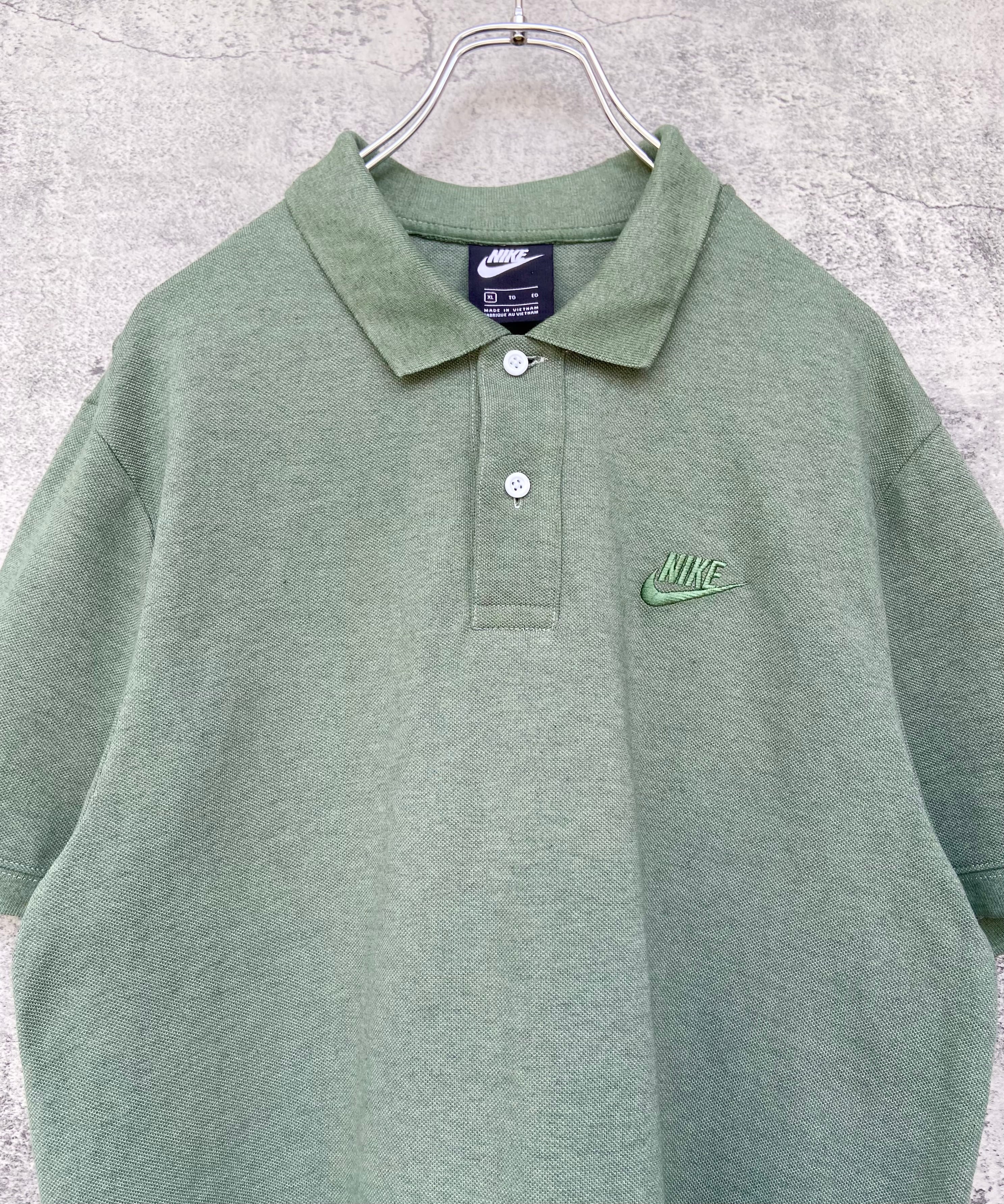 NIKE ナイキ 刺繍ロゴ XL 緑 ポロシャツ