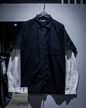 【add (C) vintage】Layered Design Loose Ragran Sleeve Shirt