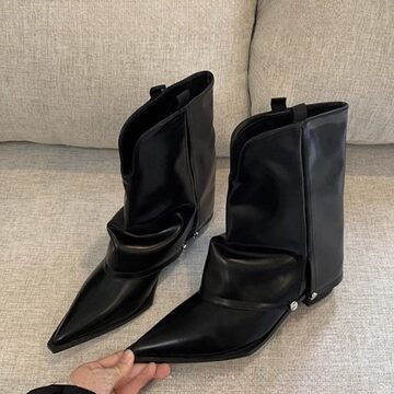 Vintage Ashen Flame Zip-up Heel Boot ブーツ | PAY ID