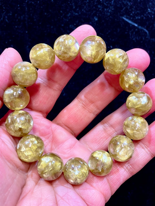 2) 心に太陽「ゴールデン・マイカ」ブレスレットAAAAA