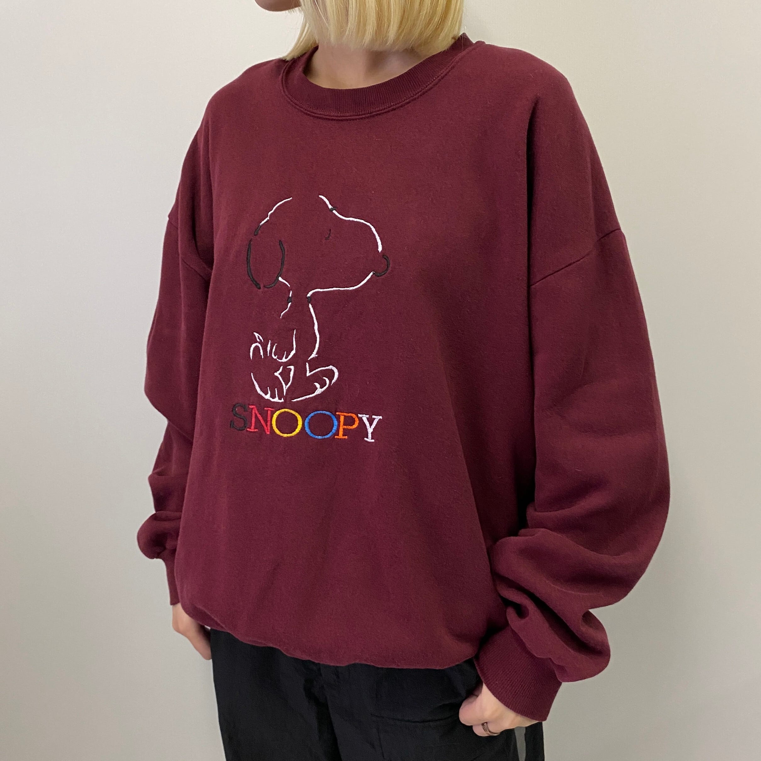 90年代 ビンテージ SNOOPY スヌーピー PEANUTS ピーナッツ 刺繍 