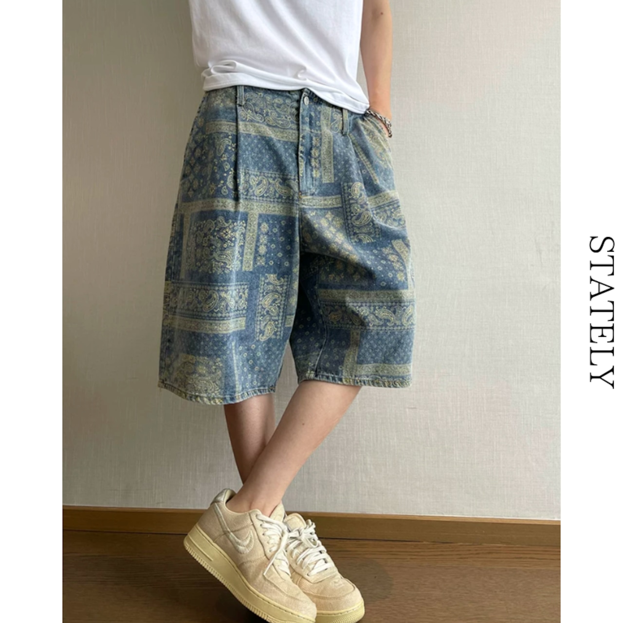 Paisley Vintage デニムショーツ_B139・画像3