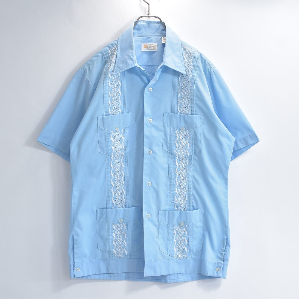 70s GUAYABERA Yucateca グアヤベラユカテカ 刺繍 ピンタック デザイン