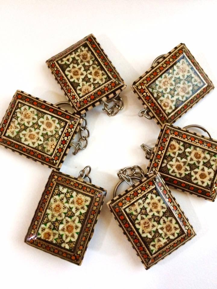 イランの寄木.象嵌細工 ハータムカーリー ティッシュボックス イランの