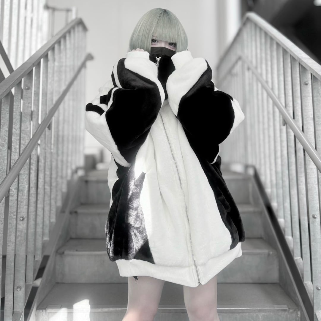 ハイネックファーパーカー 320472 アウター パーカー ファーブルゾン ユニセックス サブカル 地雷系