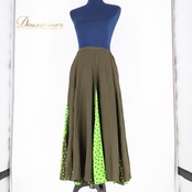 フラメンコ 衣装 ファルダ スカート 緑 ドット 水玉 軽い 薄い レッスン 練習着 ルイサ Luisa グリーン系 カーキ系 パーティ 発表会 軽やか おしゃれ かわいい フェスティバル ダンス スカート レディース カジュアル おしゃれなデザイン