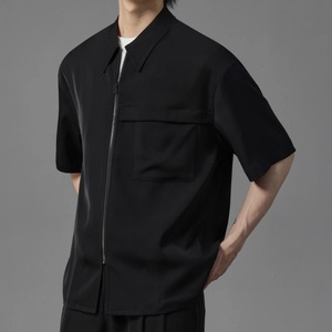 ドレープアイスシルク風カジュアルシャツ　0638