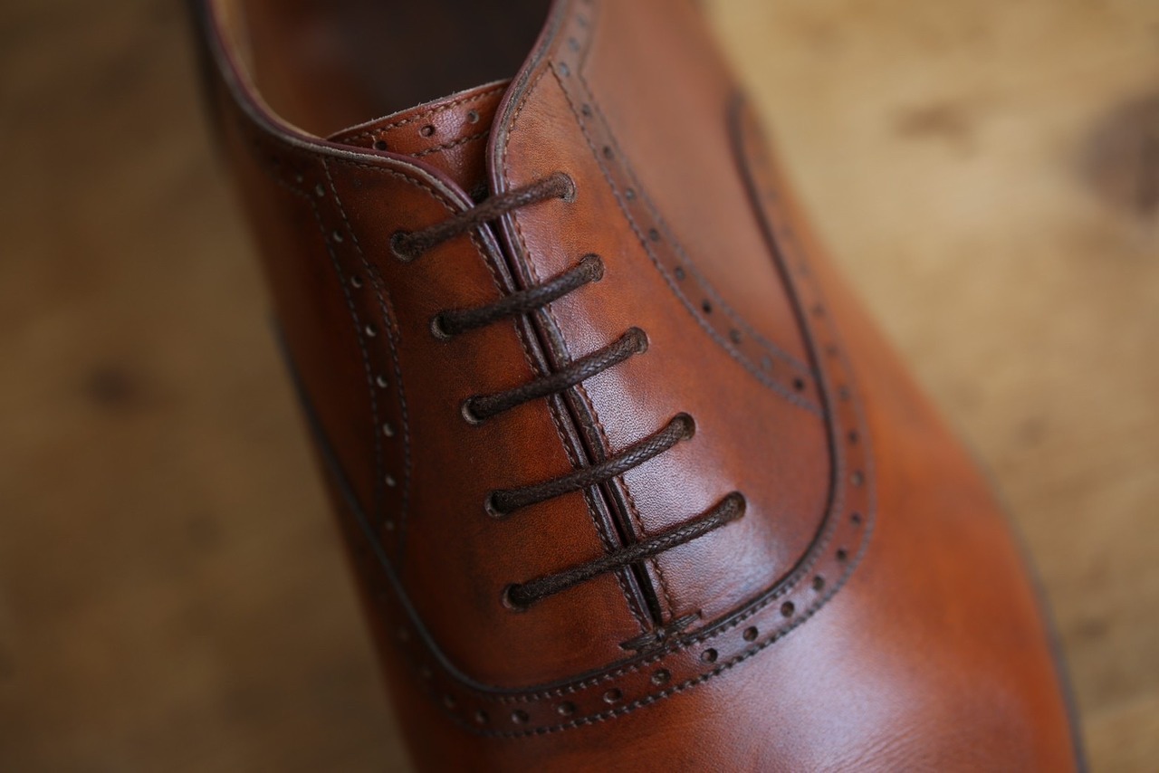 【Silvano Lattanzi】注文靴 内羽根セミブローグ ブラウン Size:39eq