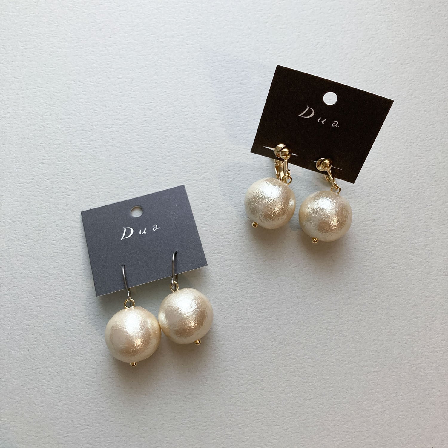 ゆらゆらシンプルコットンパール〈ピアス/イヤリング〉（16mm) | Dua