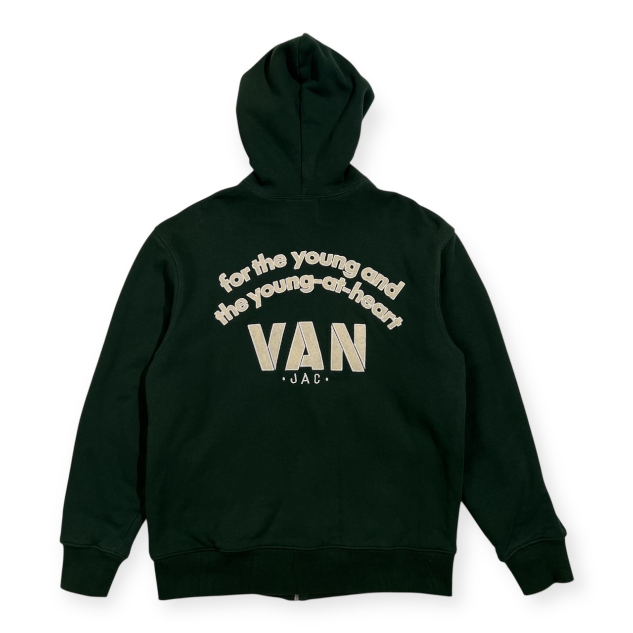 VAN JAC ヴァンヂャケット アーチロゴ スウェット パーカー サイズ M /グリーン/ベースボールシリーズ/裏サーマル