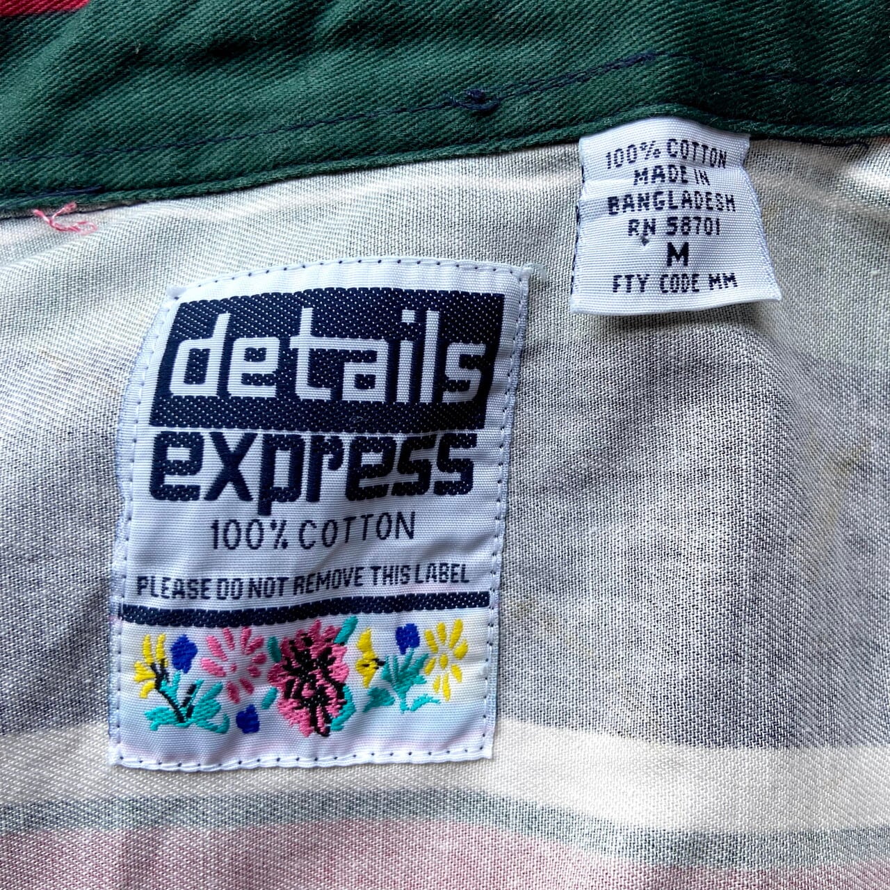 90年代 details express 長袖 マルチストライプシャツ メンズL相当