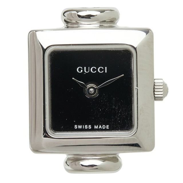 グッチ バングルウォッチ 腕時計 1900L クオーツ ブラック文字盤 ステンレススチール レディース GUCCI 【中古】