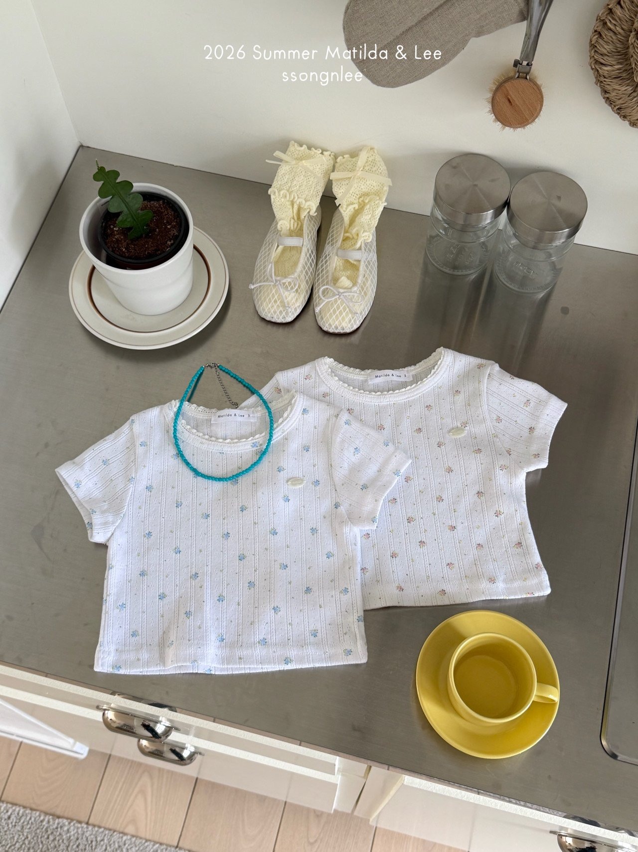 [Matilda&Lee] Add Flower Short Sleeve T-shirt (15/17/19) / [마틸다앤리] 플라워반팔티추가 (15/17/19)