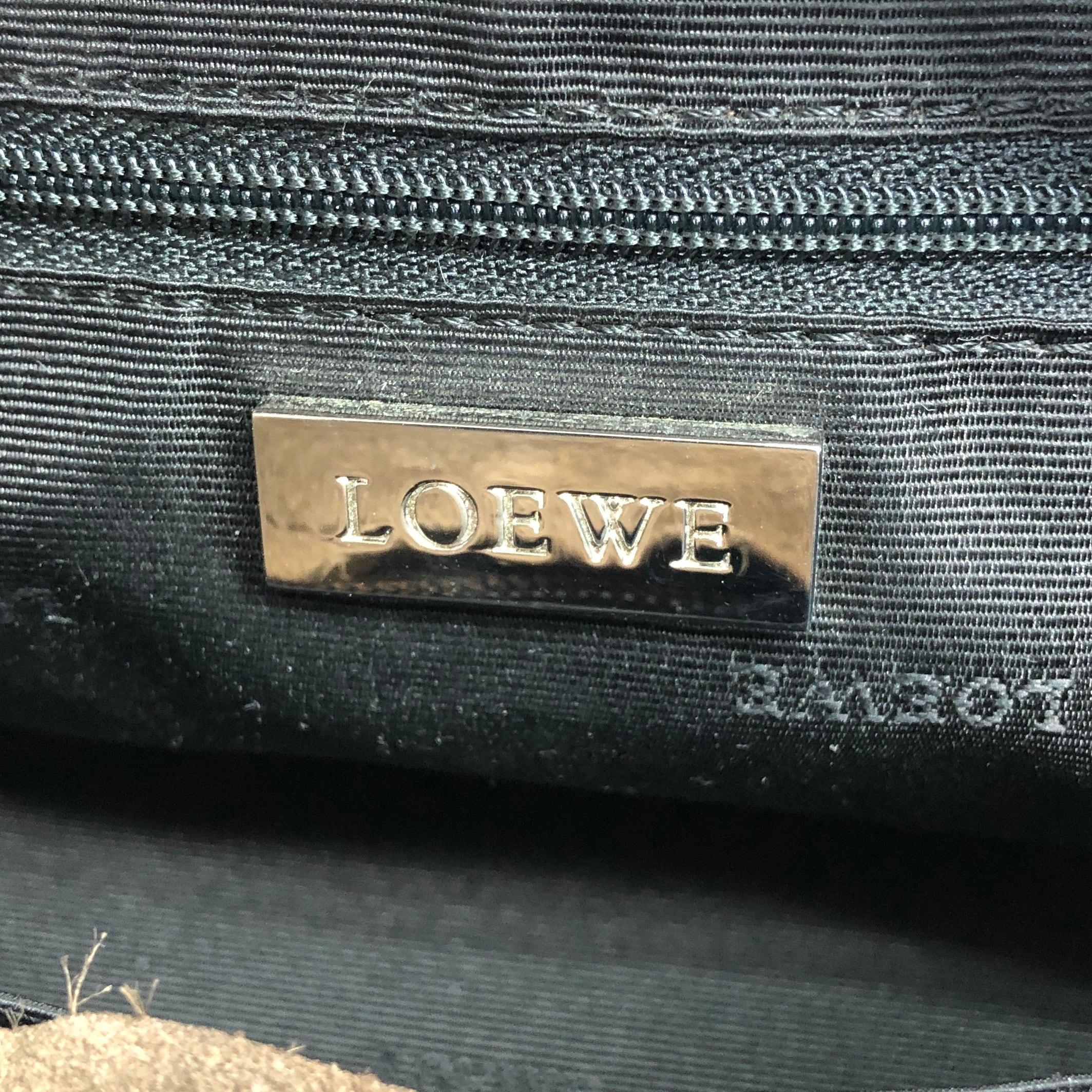 LOEWE ロエベ アマソナ28 ハンドバッグ ブラウン アナグラム スエード