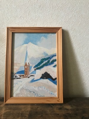 雪原の教会を描いた絵