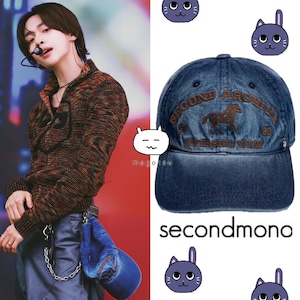 ★RIIZE ウォンビン 着用!!【SECONDMONO】Washing Denim Heritage Ball Cap