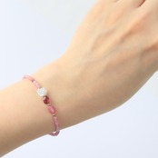 大人な雰囲気も忘れない！ ピンクトルマリン シルバーブレスレット br1021