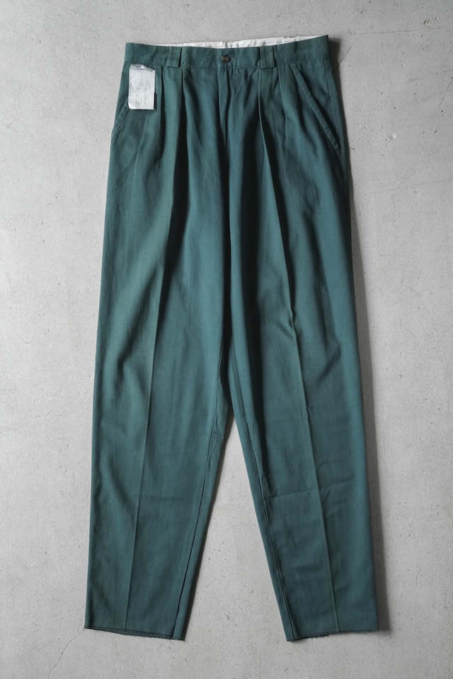 【DEAD-STOCK】90's "Yves Saint Laurent" Cotton 2tuck Slacks