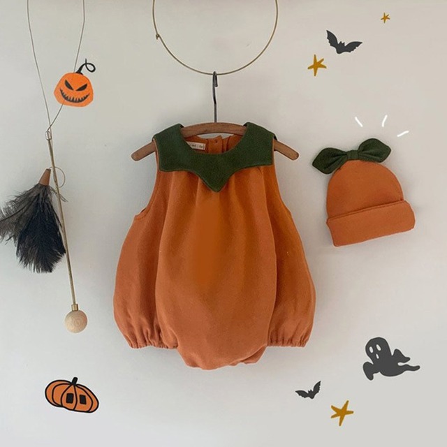 【BABY】ハロウィンロンかわいらしいロンパースセットアップ