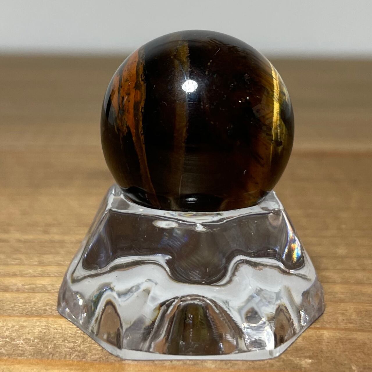 黄緑色に輝くタイガーアイ丸玉/スフィア（直径25mm）【S03】 | Ka lewa