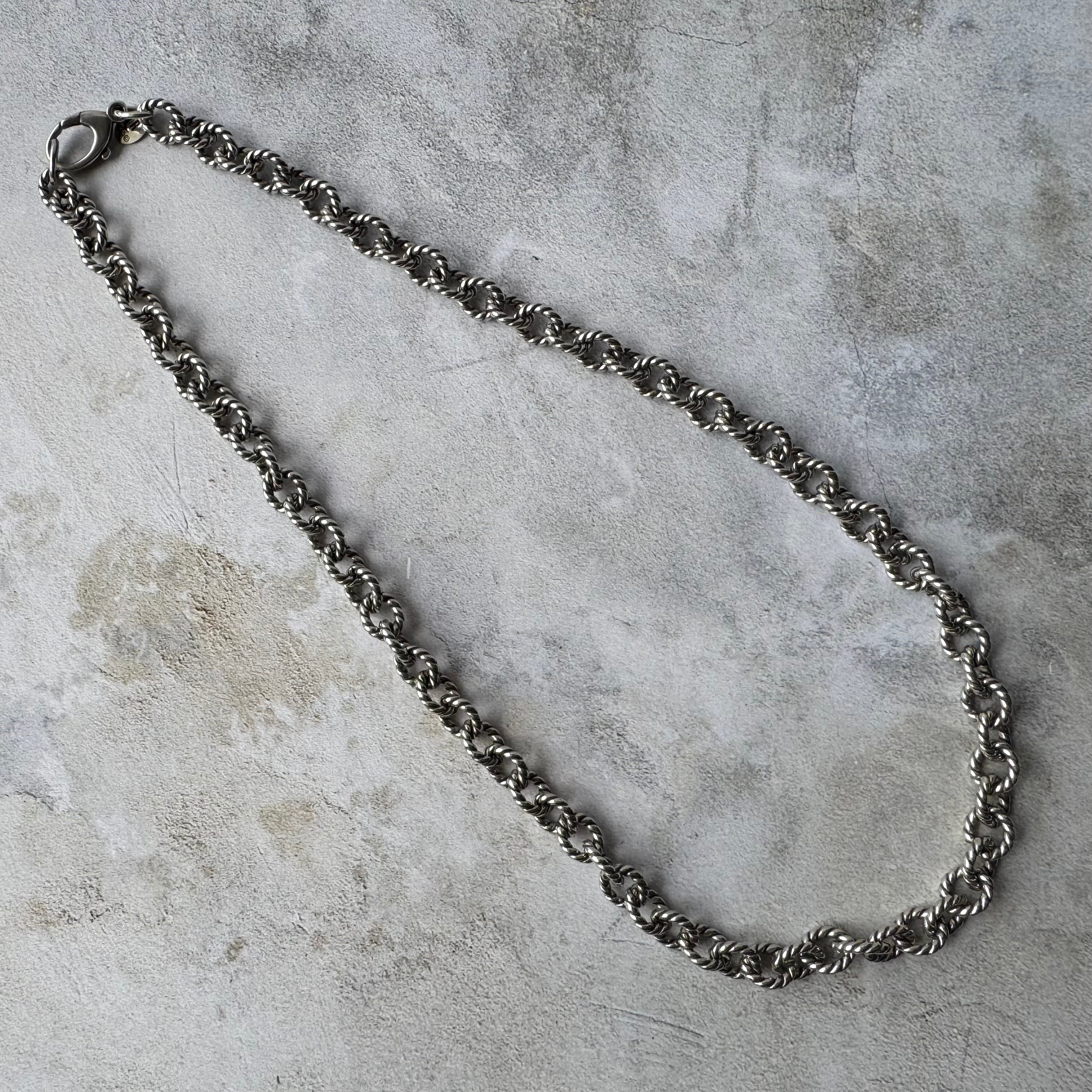 Rope Design Chain Link Necklace Silver925 Made in USA