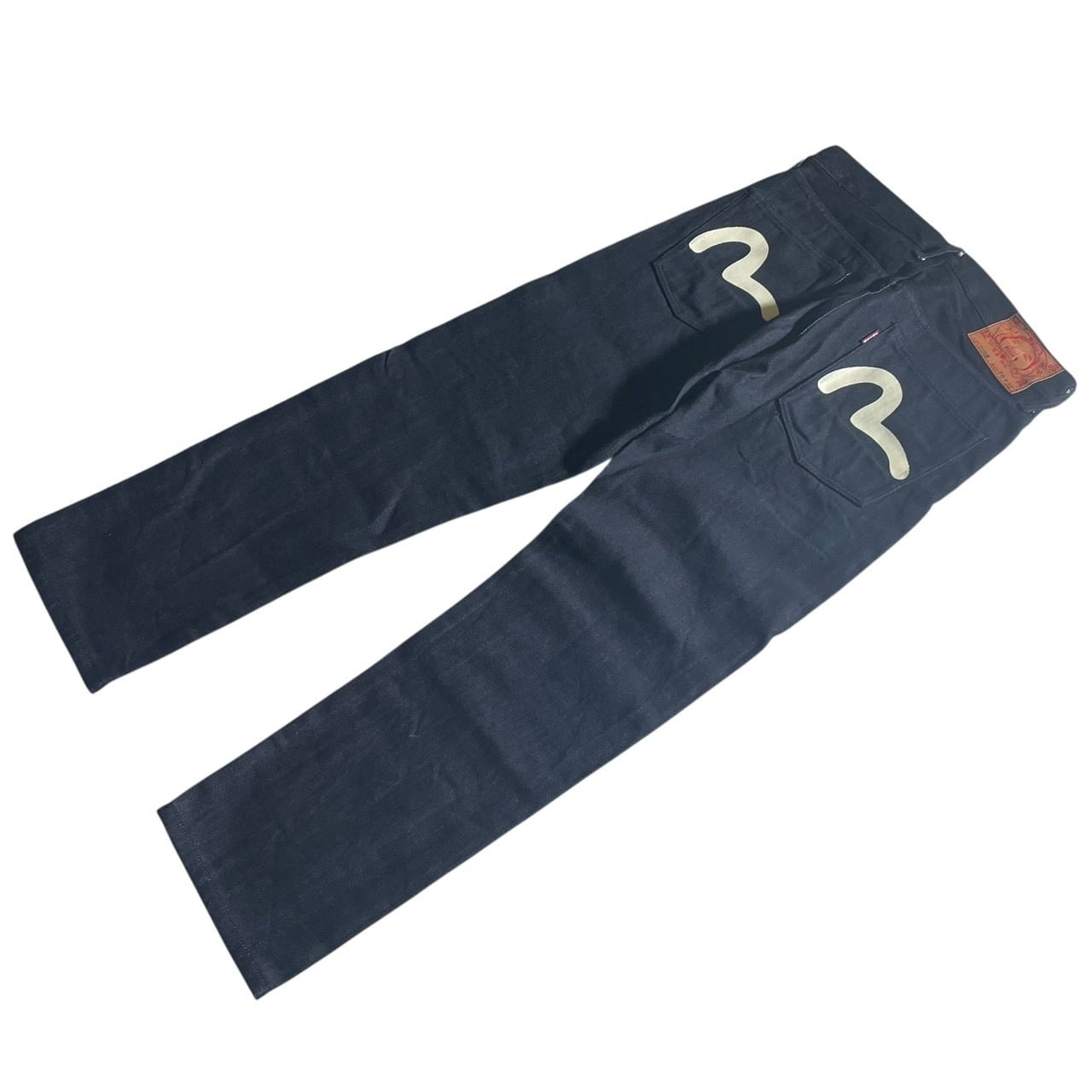美品 EVISU 2000 白カモメ 先染め ブラックデニム 30×35 日本製 ボタン 