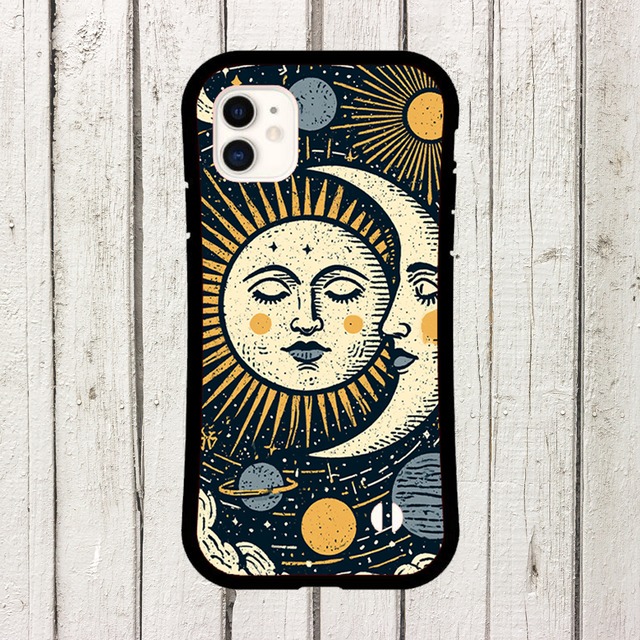 受注生産 iPhoneケース 顔のある太陽と月の神秘星図｜占星術 STAR015D