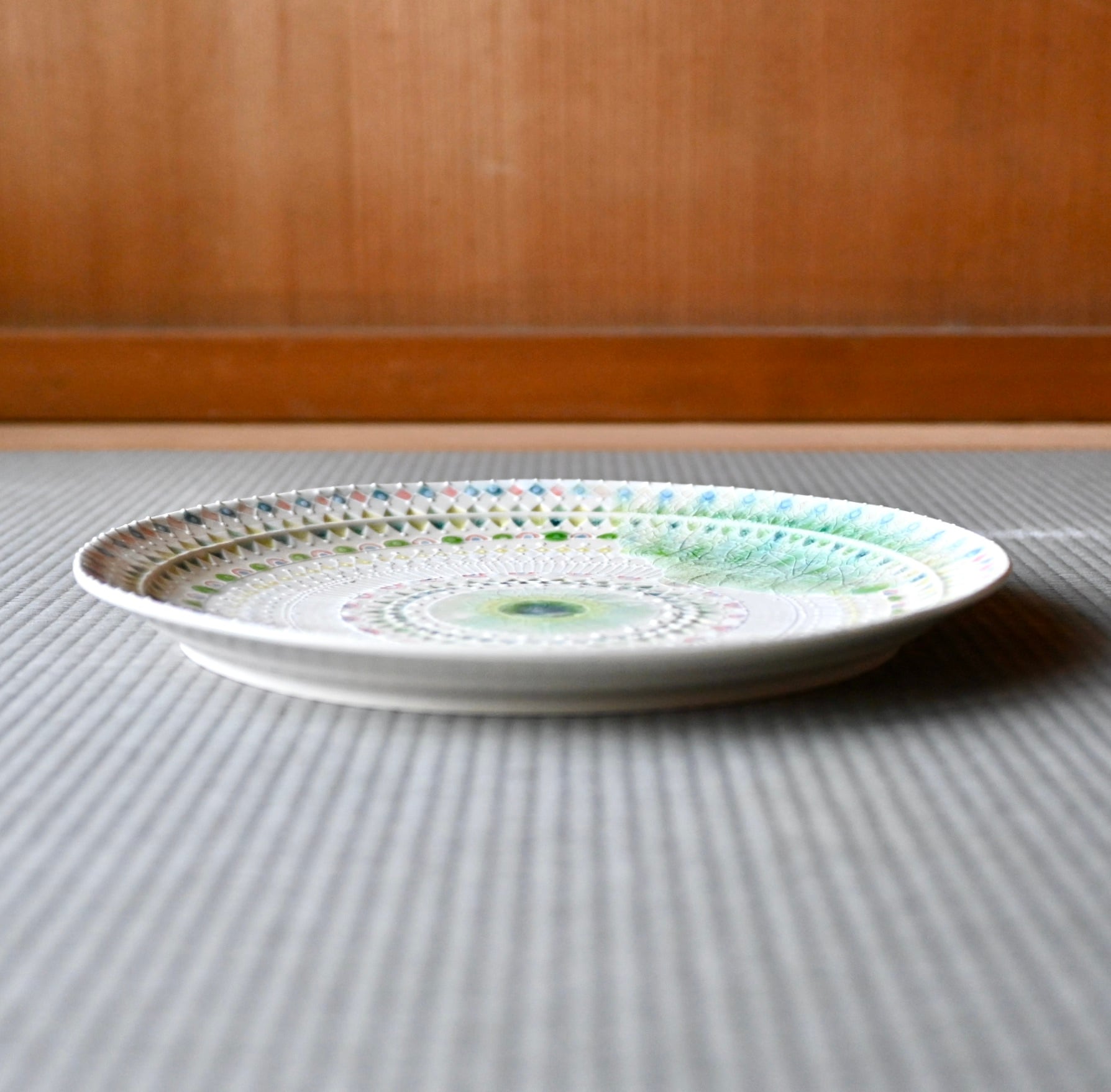 12.イッチンアソビ大皿 | 陶工房 みかガマ ＊ のぐちみか