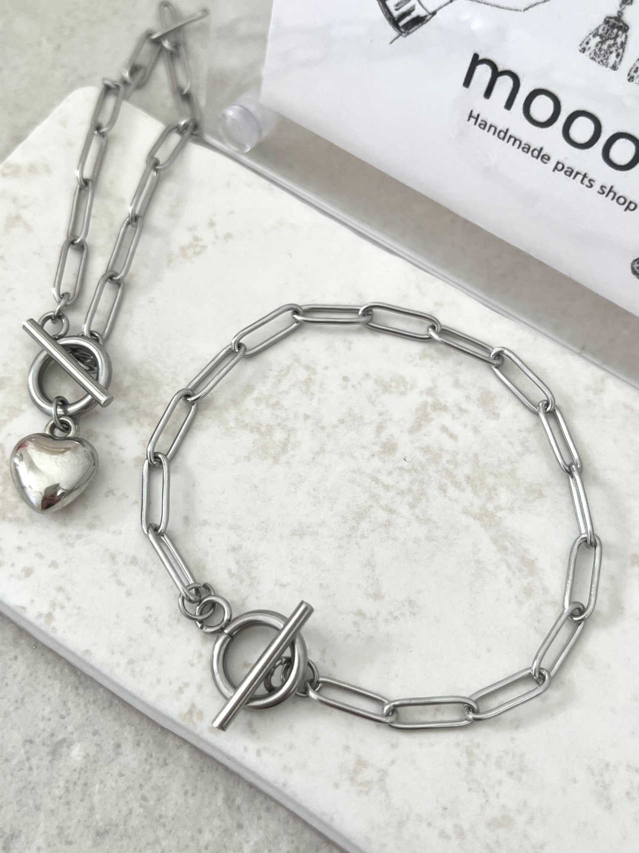 ステンレス製トグル付きペーパークリップブレスレットチェーン/ステンレス鋼/パーツ