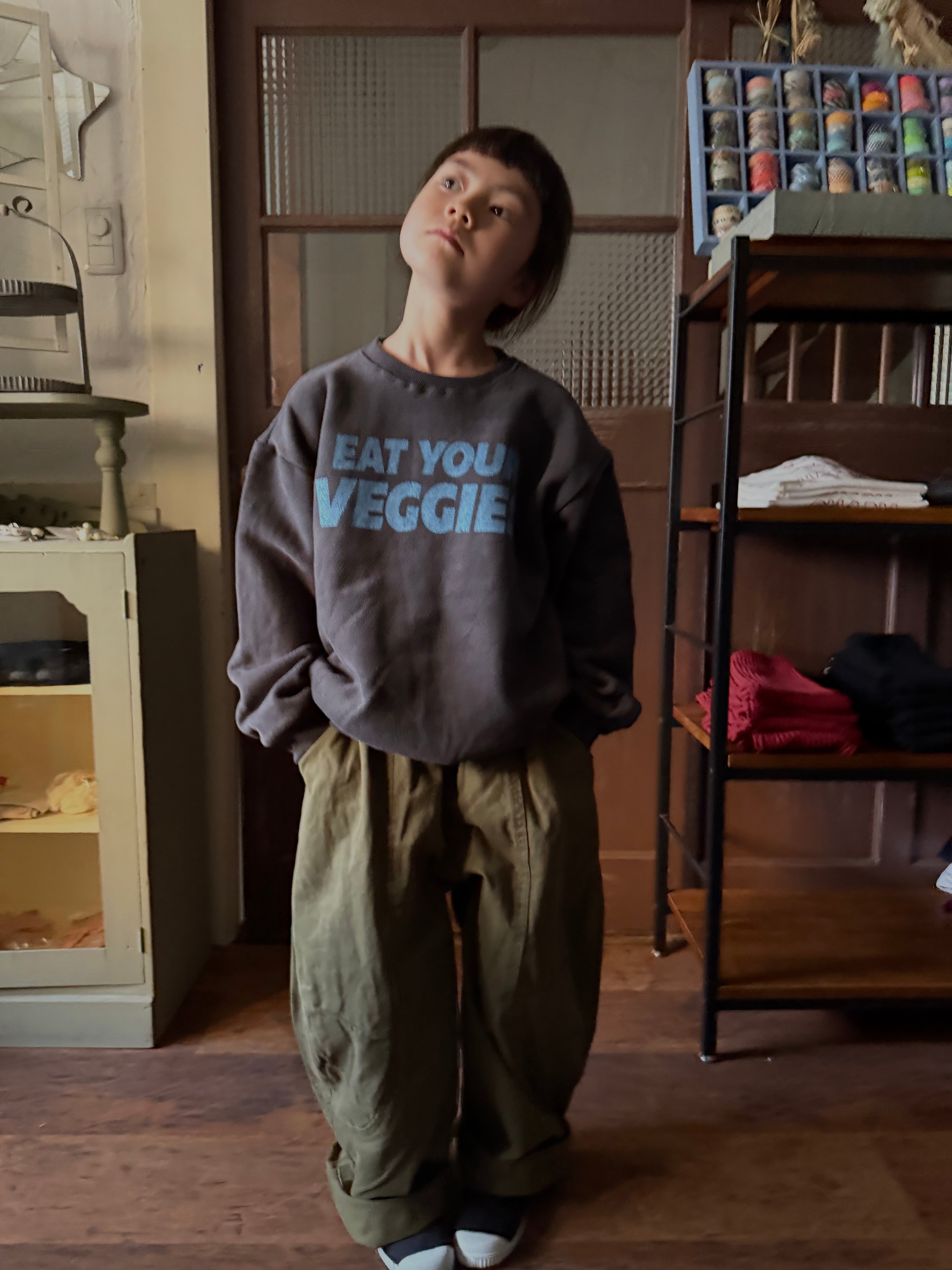 (予約商品)裏起毛 EAT YOUR VEGGIRS mtm(140〜160cm)4541