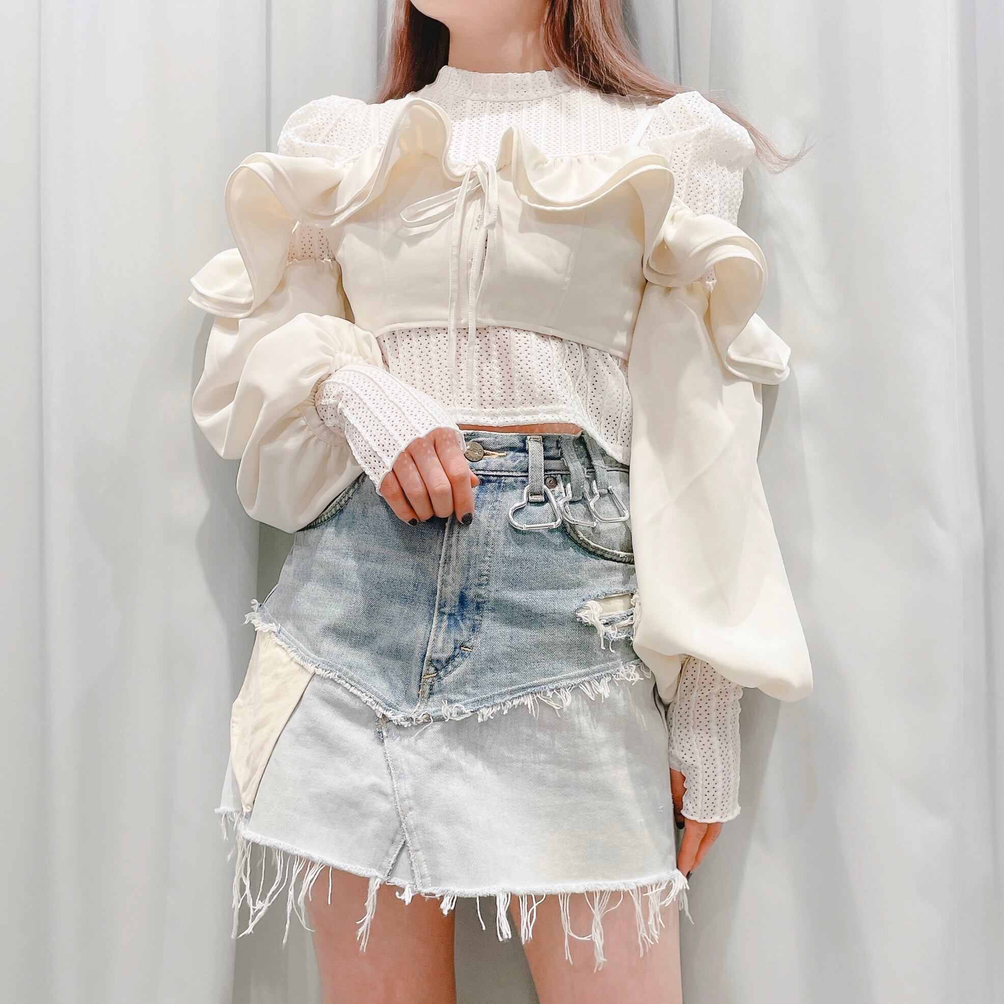 限定】ダメージデニムリメイクスカート | lilLilly official webstore 