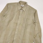 90s リネン混 PIERRE BALMAIN ピエールバルマン チェック 長袖シャツ M/メンズ ビンテージ
