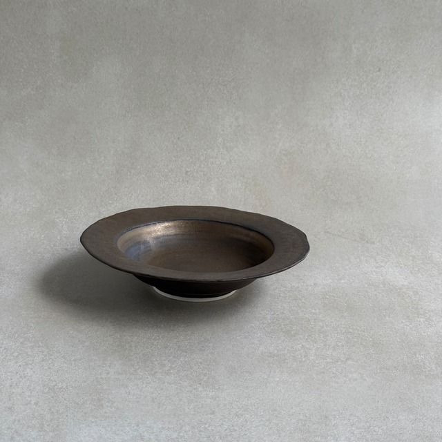 遠藤窯 ブロンズプレート石目リム小鉢