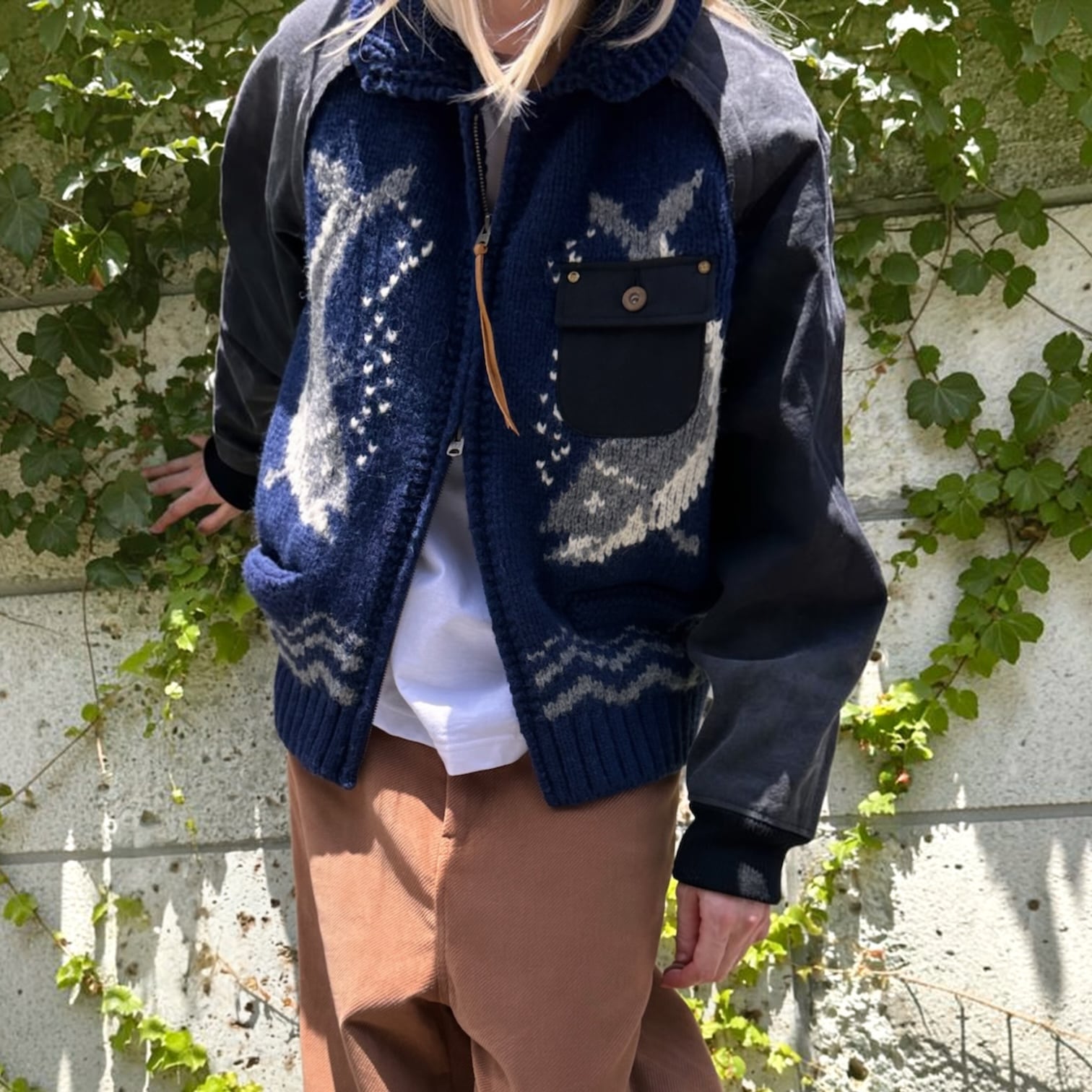 KHOKI  [COMBINATION COWICHAN SWEATER]