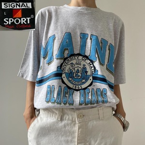 GF639 90s Tシャツ アメリカ メイン州 フットボール ブラックベアー