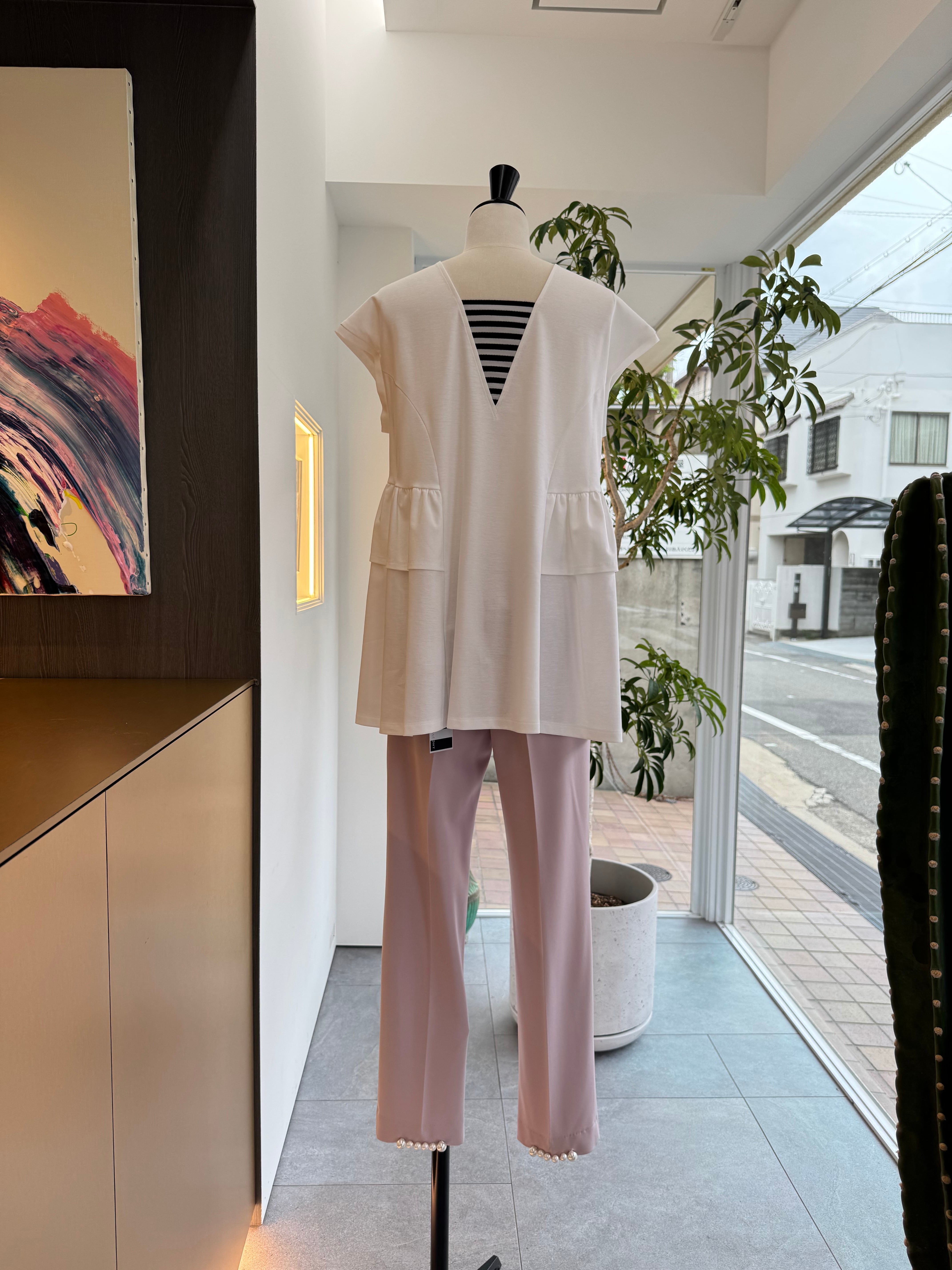 BORDERS at BALCONY BACK BORDER TEE | FLICKA ASHIYA