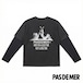【PAS DE MER/パドゥメ】CATERPILLAR DOUBLE LAYER 長袖Tシャツ / GREY/BLACK / AW26-14469