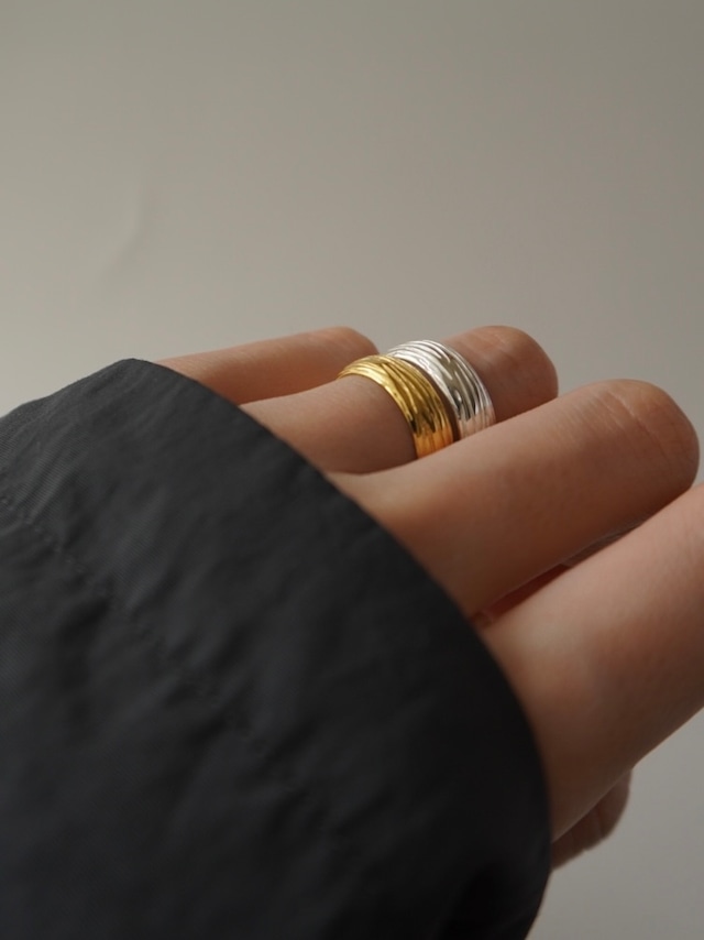 wood grain ring  gold