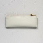 大人のためのインド刺繍リボン　スリムポーチ｜メガネポーチ / ペンケース｜CORAL