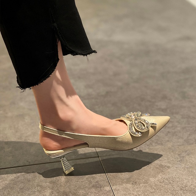 サンダルサマーリボンラインストーンヒール ハイヒール 靴 シューズ 夏物 部族の婦人靴21424242338