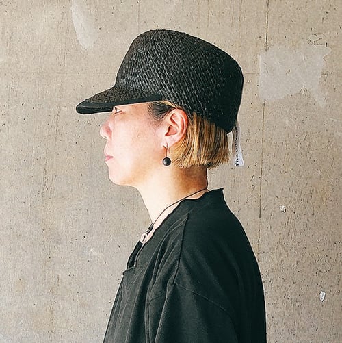 Raffia Black Cap ラフィア キャップ 黒 帽子 | gohat ／ Hats