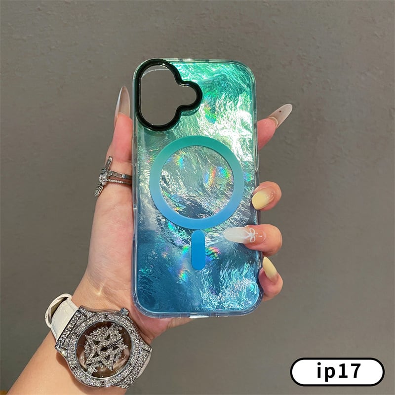 iPhone17シリーズ専用 】煌めくオーロラ◎MagSafe対応ケース 8色から