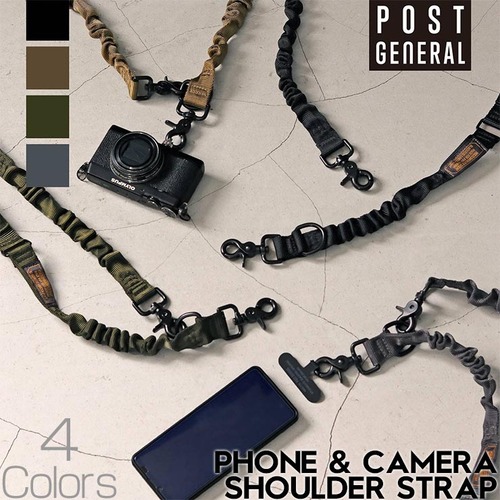 フォーン&カメラ ショルダーストラップ (4カラー) POST GENERAL ポストジェネラル PHONE & CAMERA SHOULDER STRAP 9824400 日本代理店正規品BLACK