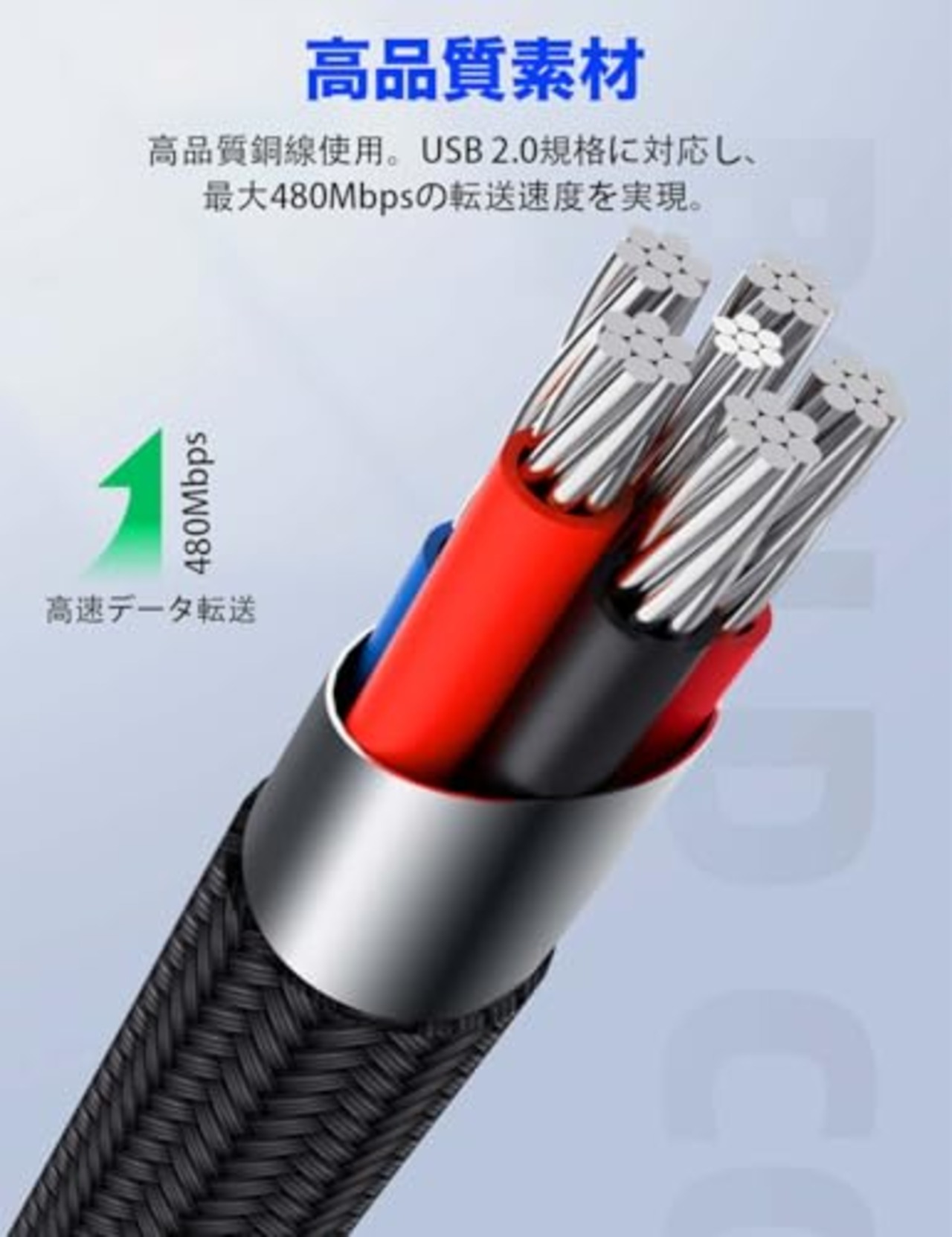 USB-C & USB-C ケーブル L字 2M Type-c ケーブル PD対応 100W/5A急速充電 E-Markチップ搭載 超高耐久ナイロン タイプc機種対応