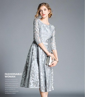 ★送料無料★7号（S)☆透け感が美しい総レース仕様のワンピ－ス(OPN3467)