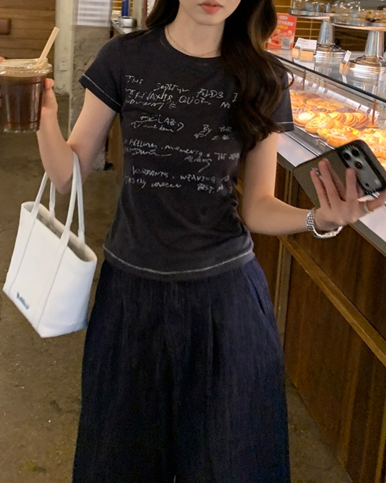 グラフィックプリント半袖Tシャツ 2color A1080 - 10